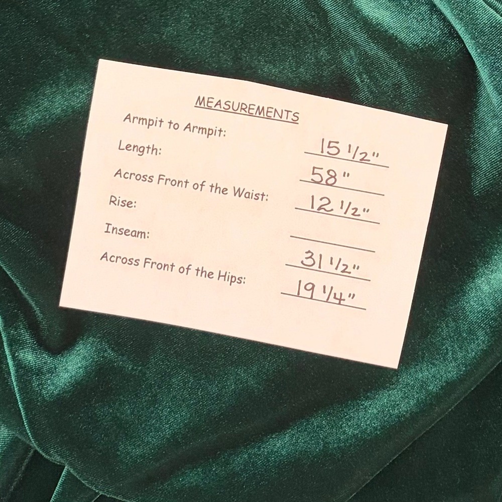 NWT!! Anthropologie COREY LYNN CALTER Green‎ Velvet Wide Leg Jumpsuit X-Small - Picture 15 of 15